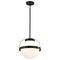 Nuvo Lakeshore 1-Light Large Pendant Matte Black & Natural Brass White Opal Glass 60/7775 - alternate 2